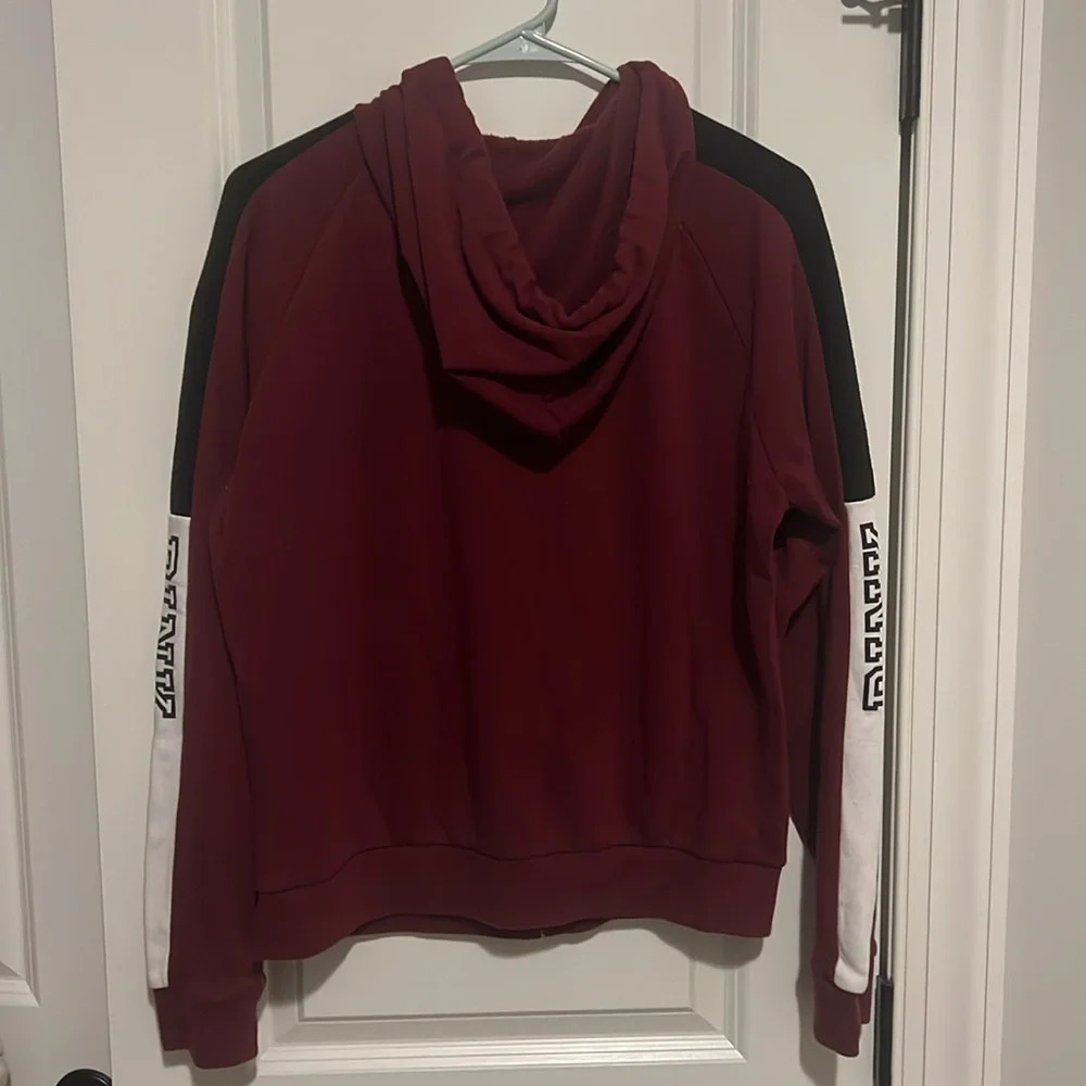 Pink Maroon Colorblock Zip up Jacket size Large Victoria’s Secret soft & comfy - Picture 2 of 6